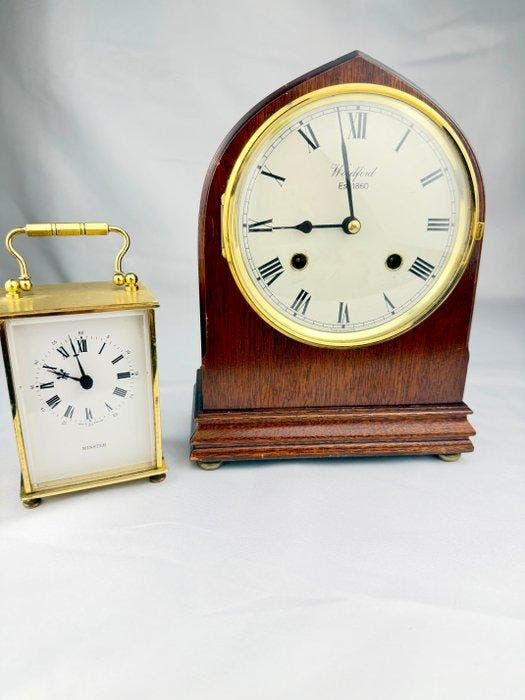Pendule (2) - Woodford & Minster - Antiek - Mahonie -, Antiek en Kunst, Curiosa en Brocante