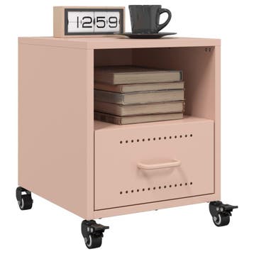 vidaXL Nachtkastjes 2 st 36x39x43,5 cm staal roze, Verzenden, Nieuw