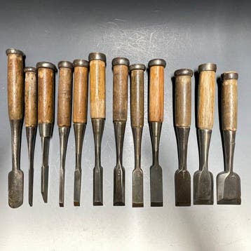 Tataki Oire Nomi | Bench Chisels Carving w/Roll Case - Outil
