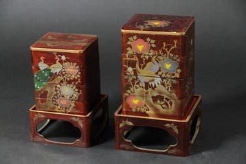 Hina Doll Maki-e Lacquerware Furnishings Set of 8 - Pop