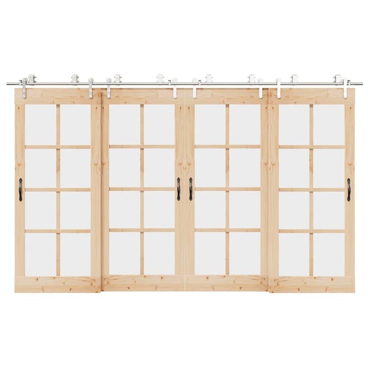 vidaXL Schuifdeur onderdelenset 366 cm roestvrij staal, Doe-het-zelf en Bouw, Hang- en Sluitwerk, Nieuw, Verzenden