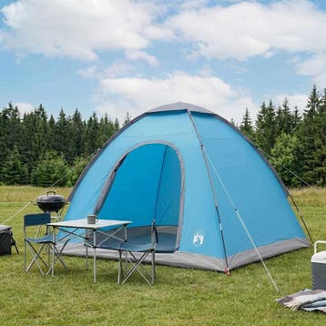vidaXL Kamperen tent 2-persoons Blauw 185T Polyester met, Caravanes & Camping, Verzenden