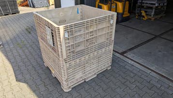 Inklapbare palletboxen met trechter onderlossing 70% korting, Ophalen, Gebruikt, 100 cm of meer, Opvouwbaar