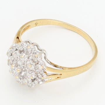 Bague - 14 carats Or jaune, Or blanc Diamant (Naturelle), Nieuw