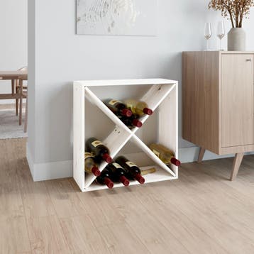 vidaXL Wijnkast 62x25x62 cm massief grenenhout wit, Huis en Inrichting, Verzenden, Nieuw