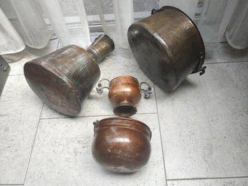 Poêle (4) - Cuivre - Pot en cuivre rouge - bouilloire