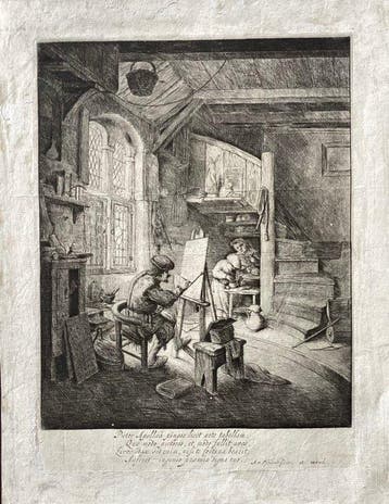 Adriaen Van Ostade (1610-1685) - Il pittore nel suo studio