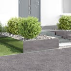 vidaXL Gazonrand 4 pcs 100 x 100 x 35 cm Staal Zilverkleurig, Jardin & Terrasse, Traverses & Bordures, Verzenden