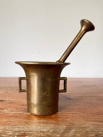 Mortier et pilon (2) - Bronze - Grand mortier et pilon, Antiek en Kunst