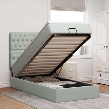 vidaXL Ottoman bed met matrassen 100x200cm fluweel, Verzenden