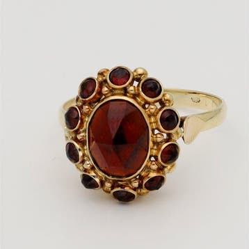 Bague - 14 carats Or jaune - grenade