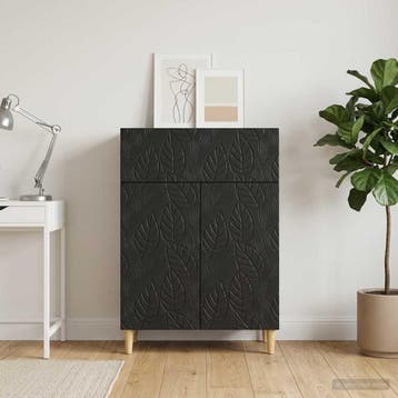 vidaXL Dressoir Zwart 66 x 34,5 x 90 cm Bewerkt hout, Huis en Inrichting, Verzenden, Nieuw