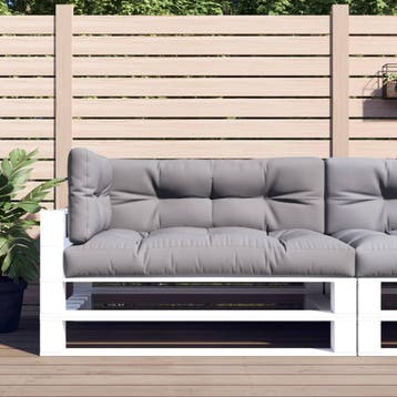 vidaXL Palletkussens 3 st stof grijs, Verzenden, Nieuw