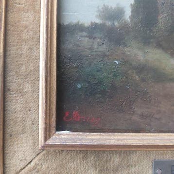 Ernest-Ange Duez (1843-1896) - Paesaggio con figurina, Antiek en Kunst