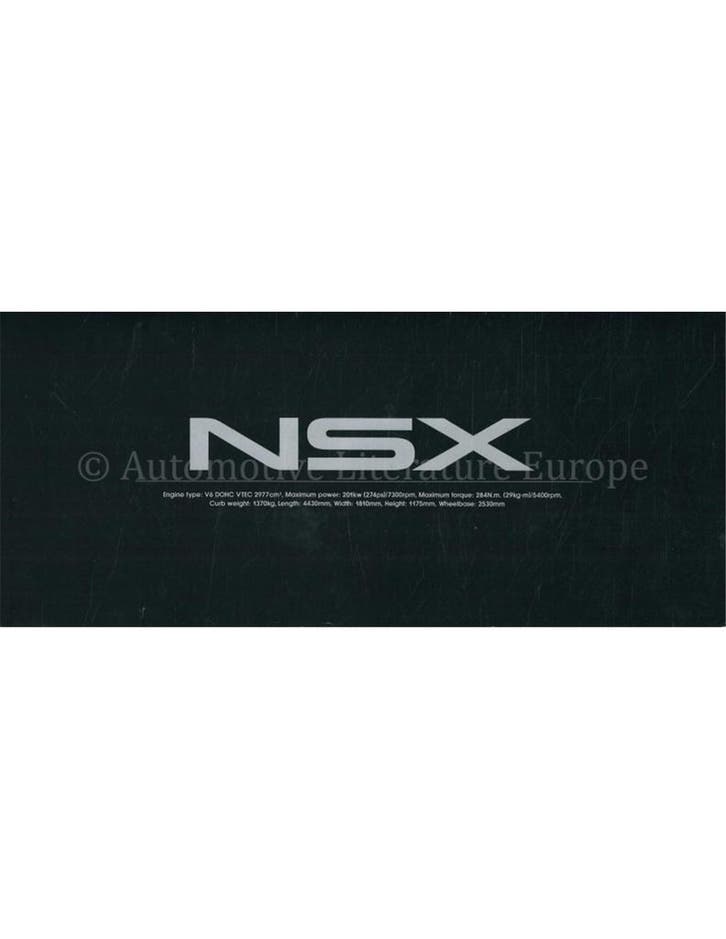 1991 HONDA NSX BROCHURE ENGELS, Boeken, Auto's | Folders en Tijdschriften