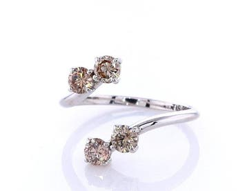 Zonder minimumprijs - Ring - 14 karaat Witgoud - 0.84ct. tw.