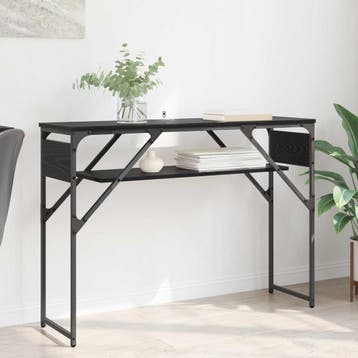vidaXL Consoltabel Zwart Eiken Bewerkt hout 105x30x75cm, Huis en Inrichting, Verzenden, Nieuw