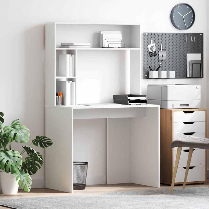 vidaXL Bureau Wit Bewerkt hout 91 x 50 x 149 cm, Maison & Meubles, Bureaux, Envoi