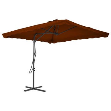 Parasol terracotta | Tweede kansje | OP = OP, Verzenden, Zo goed als nieuw, 2 tot 3 meter, Zweefparasol