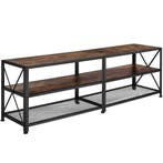tectake TV-meubel - 161 cm, Industrieel hout donker, rustiek, Verzenden, Nieuw