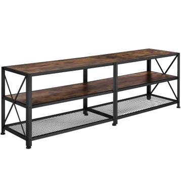 tectake TV-meubel - 161 cm, Industrieel hout donker, rustiek, Verzenden, Nieuw