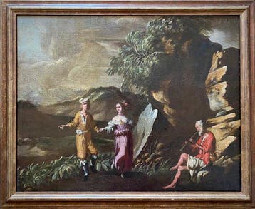 Scuola veneta (XVII) - Scena pastorale, in paesaggio