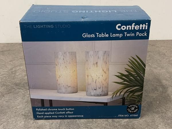 Veiling - Confetti glazen touch tafellampen 2-pack, Huis en Inrichting, Lampen | Tafellampen