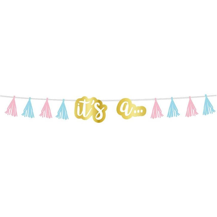Gender Reveal Letterslinger 2,4m, Hobby en Vrije tijd, Feestartikelen, Nieuw, Verzenden