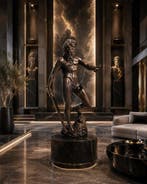sculptuur, gedetaileerd neptunes bronzen beeld - 33 cm -