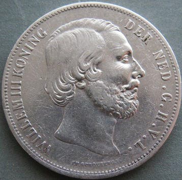 Nederland. Willem III. 2 1/2 Gulden 1861d schaars