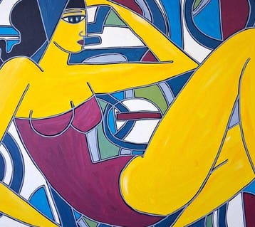 Patricia Kleyman (1965) - Demoiselle au maillot de bain, Antiek en Kunst