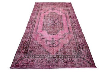 Roze vintage - Vloerkleed - 215 cm - 115 cm - met