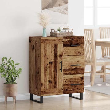 vidaXL Dressoir Oud Hout 69,5 x 34 x 90 cm Geengineerd Hout, Huis en Inrichting, Kasten | Dressoirs, Verzenden, Nieuw