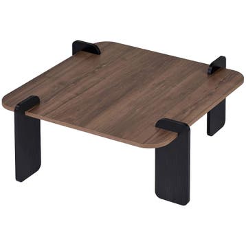 Evila Modern Coffee Table, Venezia Walnut & Wood Black, 117, Verzenden, Nieuw, 100 tot 150 cm, Scandinavisch