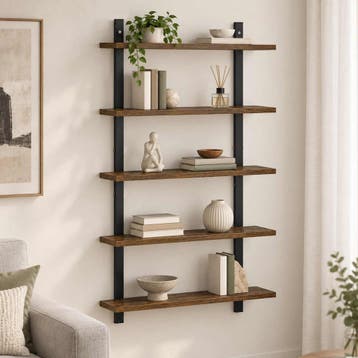 vidaXL Wandplank Gerookt eiken 60,5 x 13,5 x 102,5 cm, Verzenden