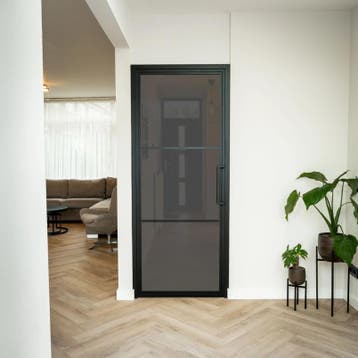 OUTLET: Stalen Binnendeur Zwart 3 Vlaks 231,5x93 helder glas, Binnendeur