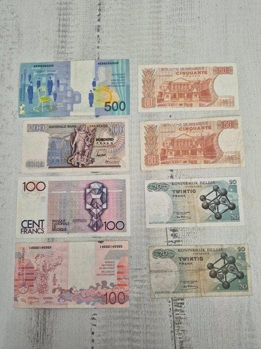 België. - 8 banknotes - various dates (Zonder minimumprijs), Postzegels en Munten, Bankbiljetten | Europa | Niet-Eurobiljetten
