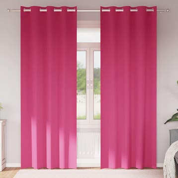vidaXL Blackout Gordijnen met Ringen 2 st Felroze 260 x 140, Verzenden, Nieuw