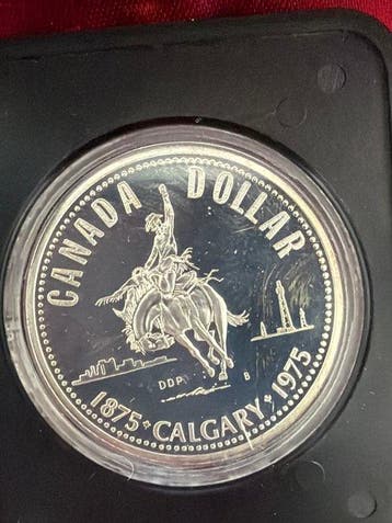 Canada. 1 Dollar 1975 Calgary 23,32g mit BOX (Zonder