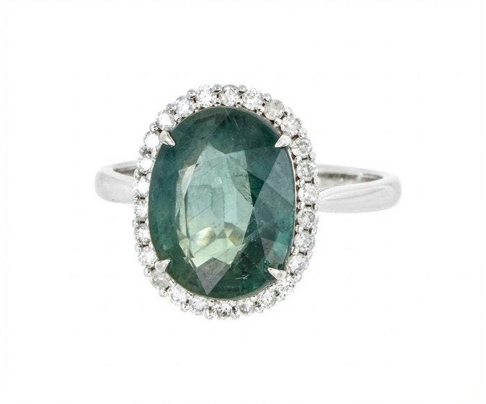 Sans prix de réserve - Bague - 14 carats Or blanc - 6.61ct., Handtassen en Accessoires, Ringen