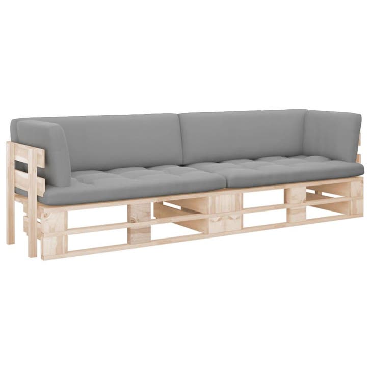 vidaXL Tweezitsbank pallet met kussens geïmpregneerd, Jardin & Terrasse, Ensembles de jardin, Envoi