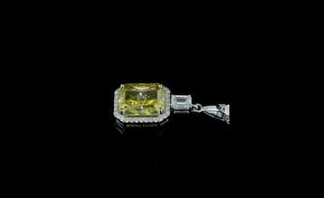 Pendentif - 14 carats Or blanc - 8.96ct. tw. Jaune Diamant, Bijoux, Sacs & Beauté, Bijoux anciens