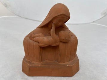 D. Daniel (XX) - Beeld, Madonna met kind - 18 cm - Aardewerk