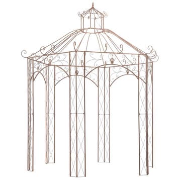 vidaXL Tuinpaviljoen 3 m ijzer antiekbruin, Tuin en Terras, Partytenten, Verzenden, Nieuw