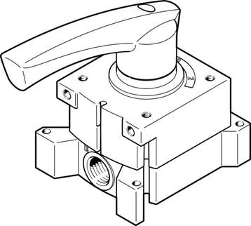 Festo 4/3 NC Robinet À Levier Manuel G1/2 3200l/min -, Verzenden