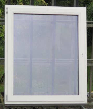 pvc raam , chassis , venster 118 x 139  wit / antraciet, 75 tot 150 cm, Kunststof, Raamkozijn, Nieuw