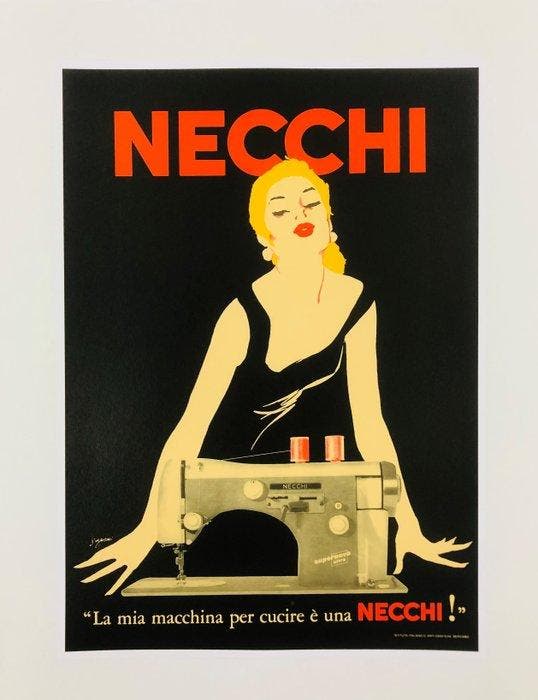 Jeanne Grignani - Necchi - La mia macchina per cucire è una, Antiquités & Art, Art | Dessins & Photographie
