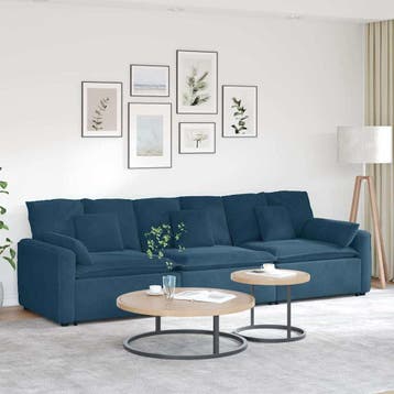 vidaXL Modulaire bank met kussens blauw, Huis en Inrichting, Zetels | Voetbanken en poefs, Verzenden, Nieuw