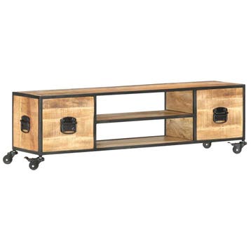 vidaXL Tv-meubel 130x30x39 cm massief mangohout, Verzenden, Nieuw