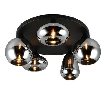 Trio LUMINA plafondlamp | E14 Fitting | mat zwart met verchr, Verzenden